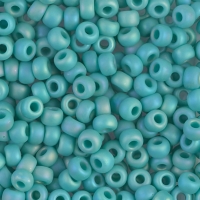Miyuki Round Seed Beads 6/0 Matte Opaque Turquoise Green AB