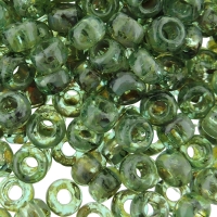 Miyuki Round Seed Beads 6/0 Picasso Transparent Olivine 20GM