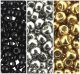 Miyuki Round Seed Beads Size 6/0 Galvnzd Silver, Gold, Black