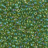 Miyuki Round Seed Beads Size 8/0 Green Lined Chartreuse 22GM
