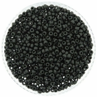Miyuki Round Seed Beads Size 8/0 Black Matte 22GM