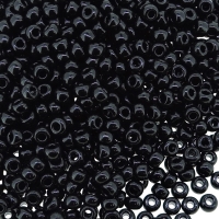 Miyuki Round Seed Beads Size 8/0 Black Opaque 22GM