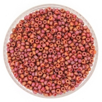 Miyuki Round Seed Beads Size 8/0 Frosted Opq Glzd RB Red Cardnl