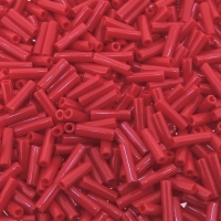 Miyuki Bugle Beads Size #2, 6mm, 17GM Tube, Opaque Red