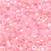 DB055 Miyuki Delica Seed Beads 11/0 Lined Pale Pink AB 7.2GM