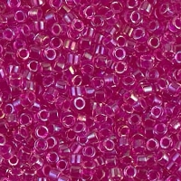 DB1743 Miyuki Delica Seed Beads 11/0 Hot Pink Lined Crystal AB