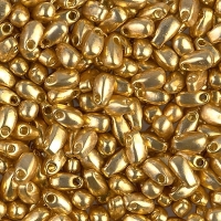 Miyuki Long Drop Beads 3x5.5mm Duracoat Galvanized Gold 24GM