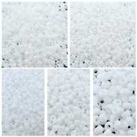Miyuki Multipack Seed Beads, 5 Sizes, Opaque White