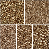 Miyuki Multipack 80GM Seed Beads 5 Sizes Duracoat GLVN Champagne