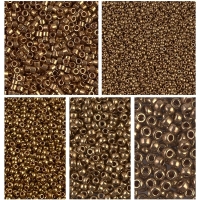 Miyuki Multipack Seed Beads, 5 Sizes, Metallic Light Bronze
