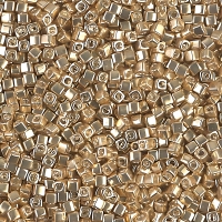 Miyuki Square Seed Beads 1.8mm, Galvanized Gold 8.2GM
