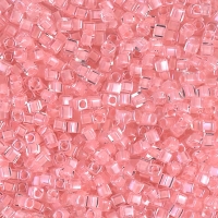 Miyuki Square Seed Beads 1.8mm, ICL Baby Pink / Crystal 8.2GM