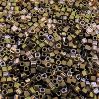 Miyuki Square Seed Beads 1.8mm, 50GM Bronze Age Mix
