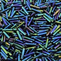 Miyuki Slender Bugle Beads 6mm x 1.3mm 13GM Metallic Blue Iris