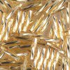 Miyuki Twisted Bugle Beads 2.7x12mm 16GM Silver Lined Gold