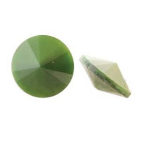 Matubo Crystal Rivoli 14mm Leaf Green Pearl