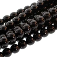 Czech Glass Pearls Round 6mm 75pcs/str Black