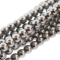 Czech Glass Pearls Round 8mm 75pcs/str Silver