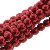 Czech Glass Pearls Round 6mm 75pcs/str Christmas Red