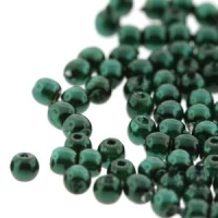 Czech Glass Pearls Round 2mm 150pcs/str Deep Emerald