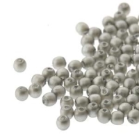 Czech Glass Pearls Round 2mm 150pcs/str Matte Silver
