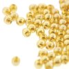 Czech Glass Pearls Round 2mm 150pcs/str Gold
