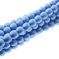 Czech Glass Pearls Round 4mm 120pcs/str Matte Blue
