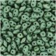 Czech SuperDuo Two-Hole Beads 5x2.5mm Chalk Green Luster 22GM