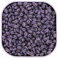 Czech SuperDuo Two-Hole Beads 5x2.5mm Opal Violet Matte 22.5GM