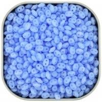 Czech SuperDuo Two-Hole Beads 5x2.5mm Opal Blue 22.5GM