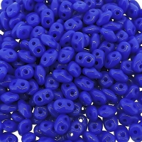 Czech SuperDuo Two-Hole Beads 5x2.5MM Opaque Blue 22.5GM