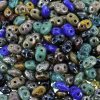 Czech SuperDuo Two-hole Beads 5.5x2.5mm "Picasso Medley" Mix 24G