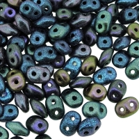 Czech SuperDuo Two-hole Beads 5.5x2.5mm Polychrome Mix 24GM