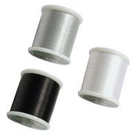KO Japanese Nylon Beading Thread, Black, White & Lt Grey