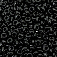 Toho Demi Round Seed Beads Size 6/0 8.2GM Opaque Jet Black 6-49