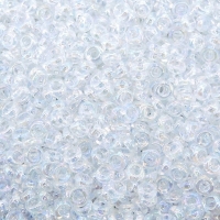 Demi Round Seed Beads Size 8/0 8.5GM Crystal AB