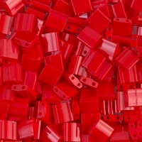 Miyuki Tila Beads 5mm 2-hole Square Opaque Red 7.2GM
