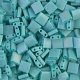 Miyuki Tila Beads 5mm 2-hole Square Matte Turquoise Green AB