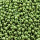 Seed Beads Round Size 11/0 28GM Opaque Lustered Moss Green