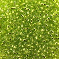 Seed Beads Round Size 11/0 28GM Silver Lined Peridot 11-24