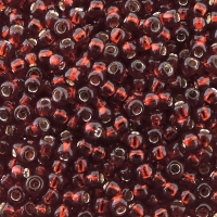 Seed Beads Round Size 11/0 28GM Silver Lined Garnet