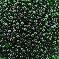 Seed Beads Round Size 11/0 28GM Trans Dark Emerald Green