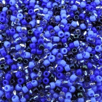 Seed Beads Round Size 11/0 28GM Mix - Blue Medley Mix
