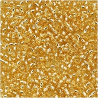 Toho Round Seed Beads Size 15/0 Silver Lined Lt Topaz 8GM