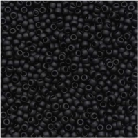 Toho Round Seed Beads Size 15/0 Opaque Frosted Jet 8GM