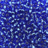 Seed Beads Round Size 8/0 28GM Silver Lined Sapphire