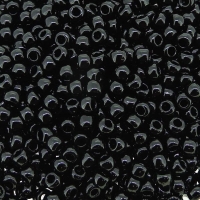 Seed Beads Round Size 8/0 Opaque Jet Black 28GM 8-49