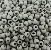 Seed Beads Round Size 8/0 Opaque Gray Frosted 28GM