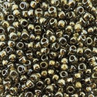 Seed Beads Round Size 8/0 Gold Lined Black Diamond 28GM 8-993
