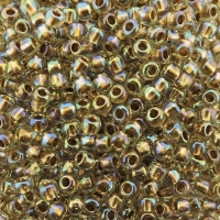 Seed Beads Round Size 8/0 Gold Lined Crystal AB 28GM 8-994